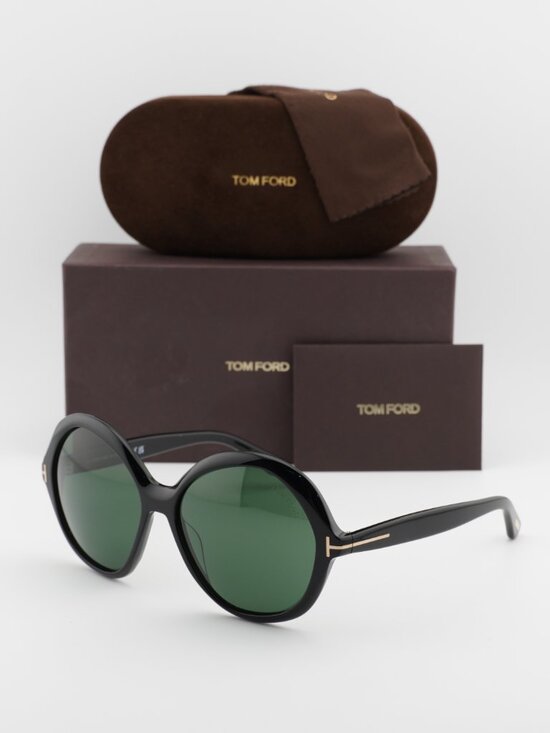 Tom Ford Annabelle-02 FT1282 01N Round Sunglasses - Black / Green main image 7